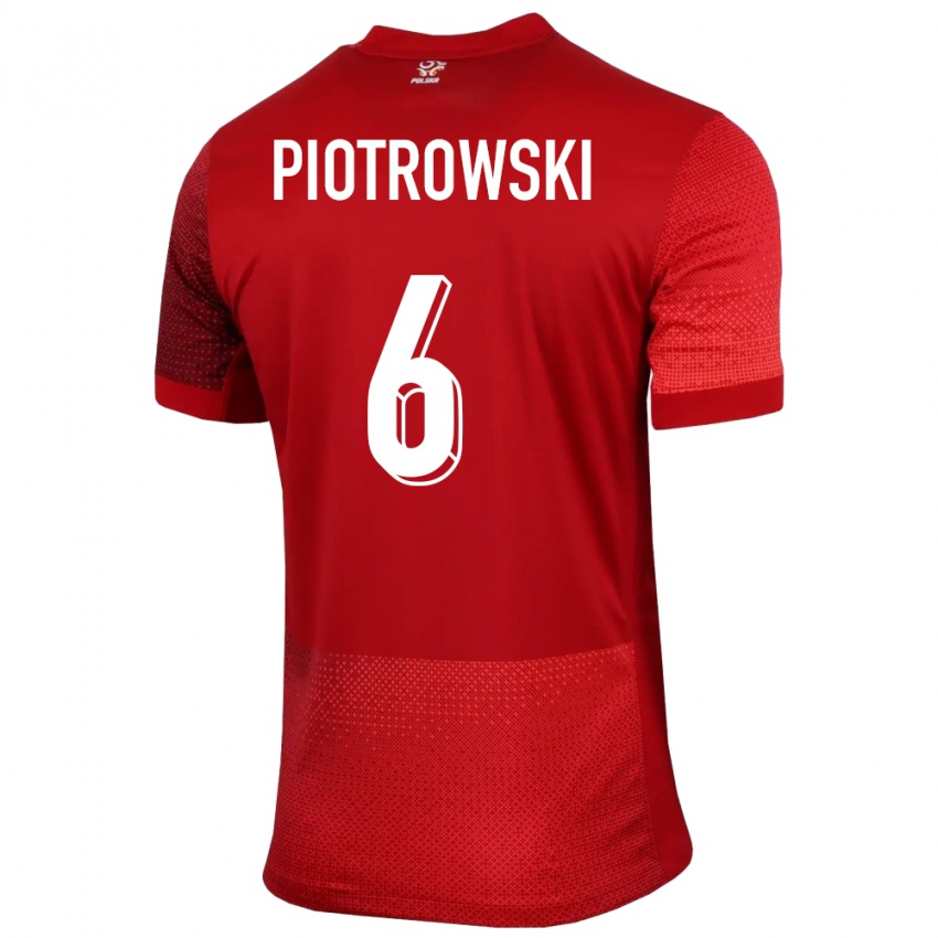 Hombre Camiseta Polonia Jakub Piotrowski #6 Rojo 2ª Equipación 24-26 La Camisa México