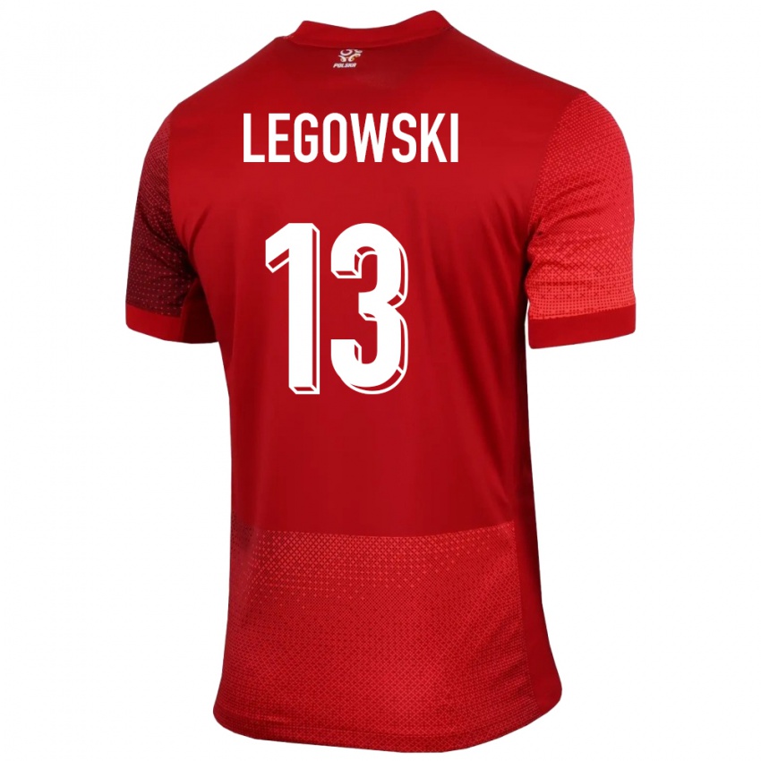 Hombre Camiseta Polonia Mateusz Legowski #13 Rojo 2ª Equipación 24-26 La Camisa México