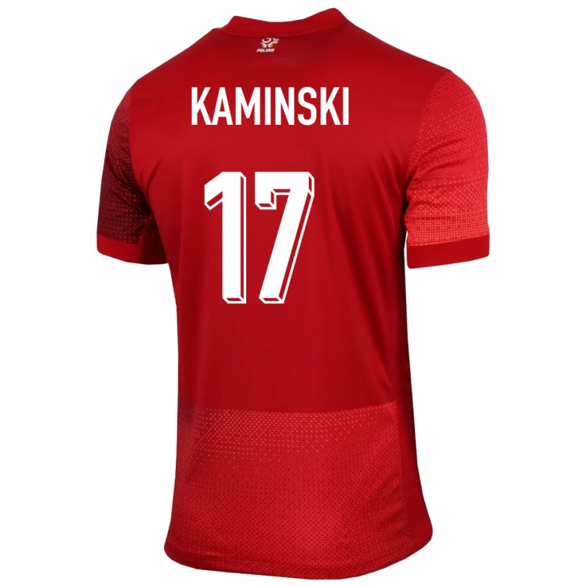 Hombre Camiseta Polonia Jakub Kaminski #17 Rojo 2ª Equipación 24-26 La Camisa México