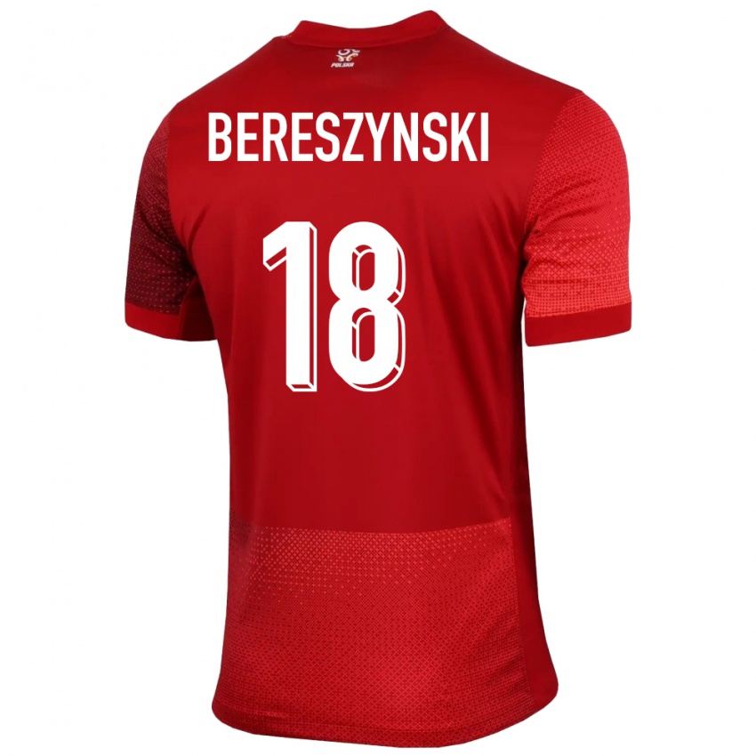 Hombre Camiseta Polonia Bartosz Bereszynski #18 Rojo 2ª Equipación 24-26 La Camisa México