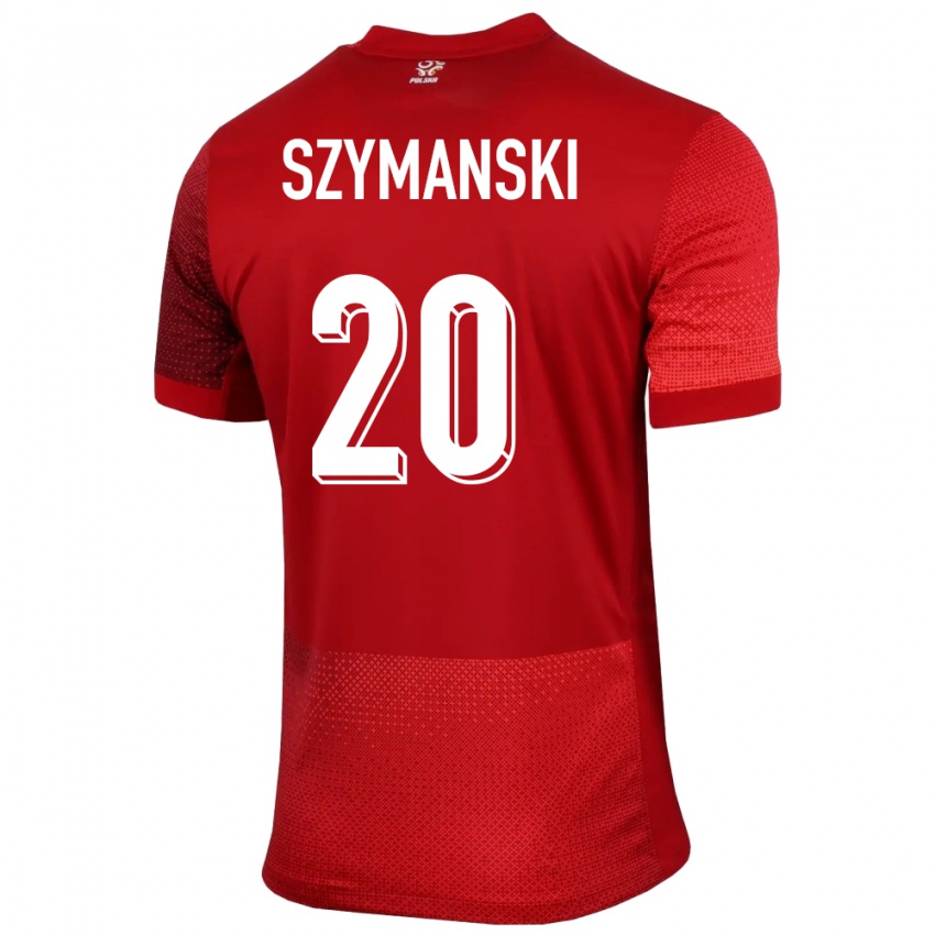 Hombre Camiseta Polonia Sebastian Szymanski #20 Rojo 2ª Equipación 24-26 La Camisa México