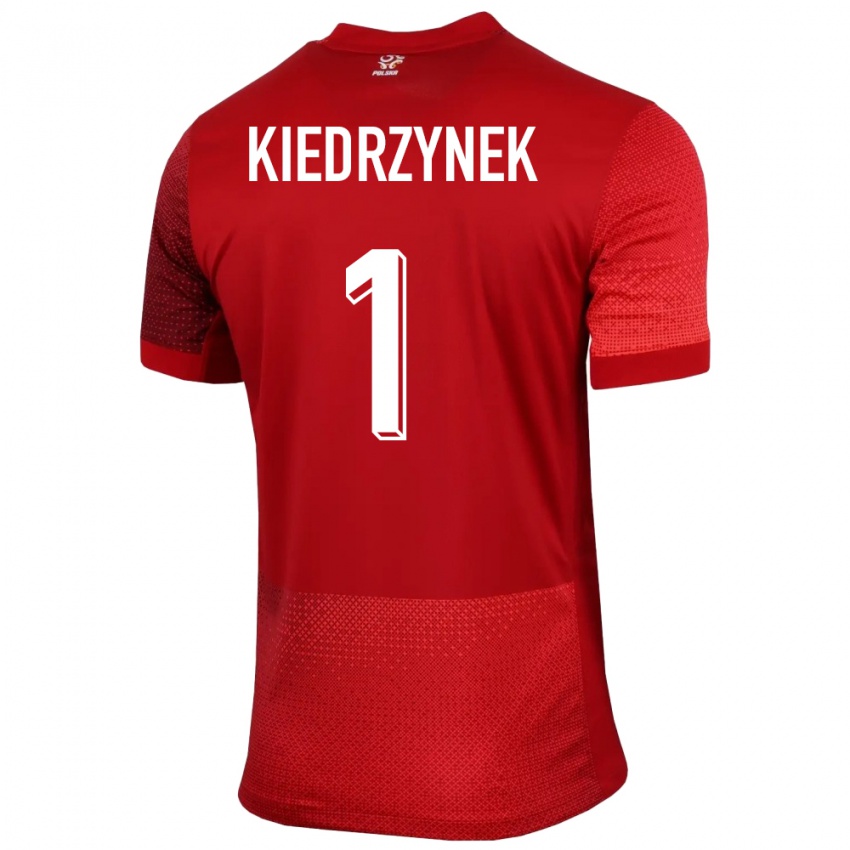 Hombre Camiseta Polonia Katarzyna Kiedrzynek #1 Rojo 2ª Equipación 24-26 La Camisa México