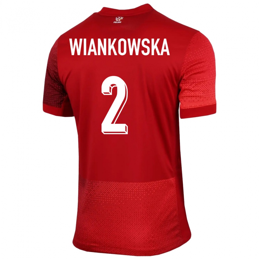 Hombre Camiseta Polonia Martyna Wiankowska #2 Rojo 2ª Equipación 24-26 La Camisa México