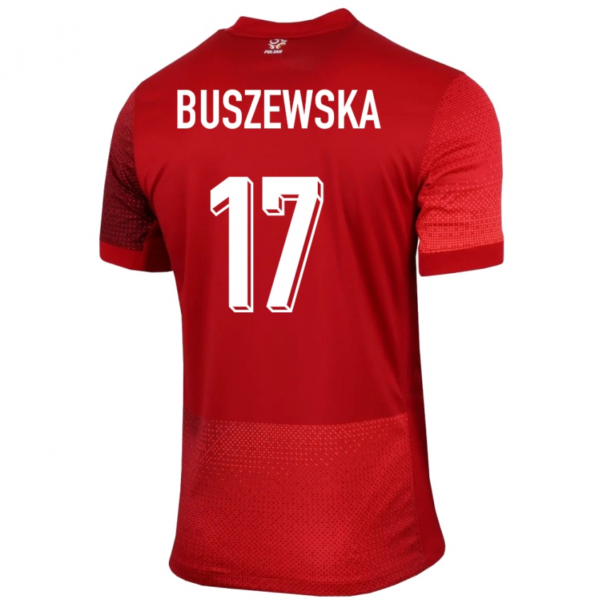 Hombre Camiseta Polonia Zofia Buszewska #17 Rojo 2ª Equipación 24-26 La Camisa México