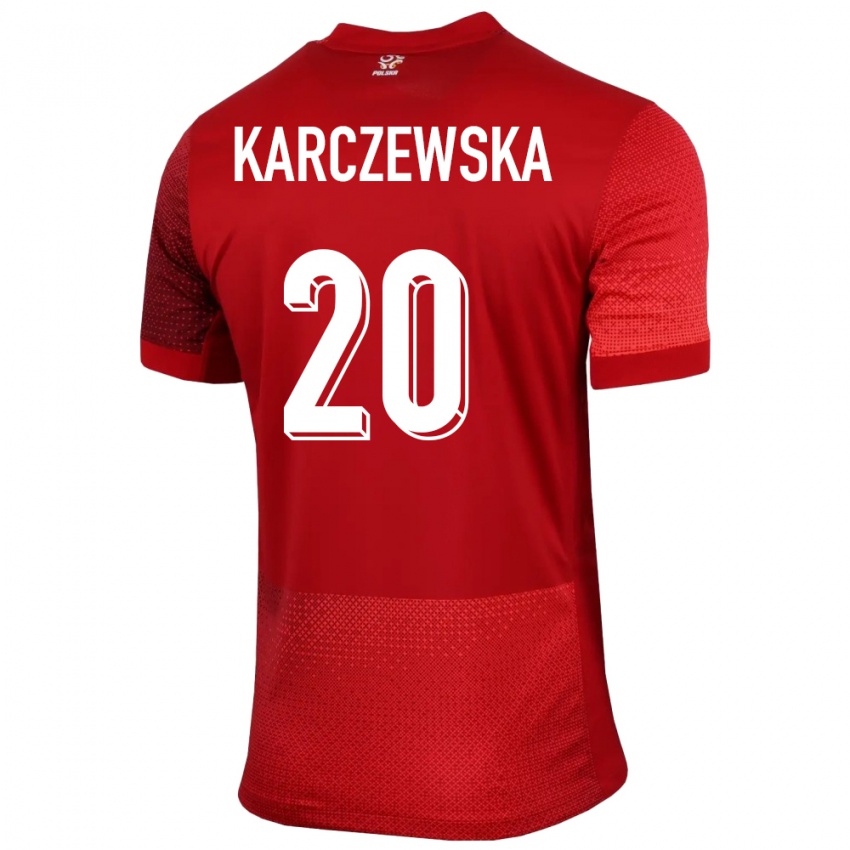 Hombre Camiseta Polonia Nikola Karczewska #20 Rojo 2ª Equipación 24-26 La Camisa México