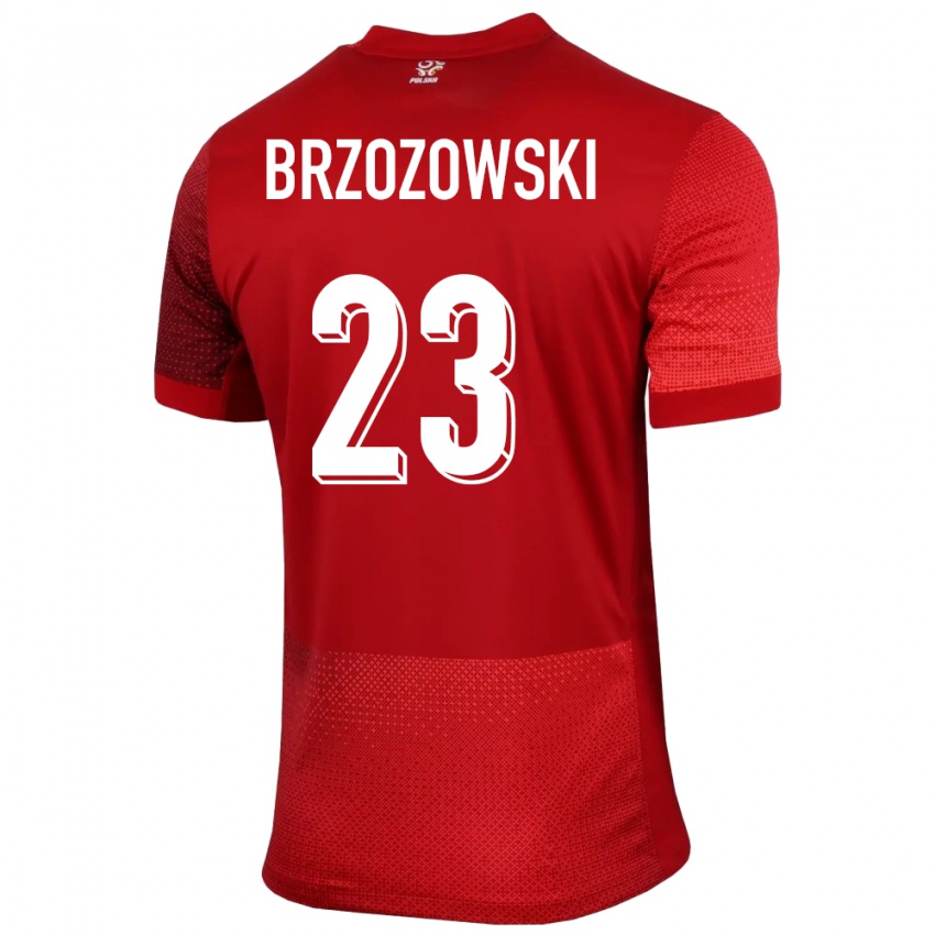 Hombre Camiseta Polonia Milosz Brzozowski #23 Rojo 2ª Equipación 24-26 La Camisa México