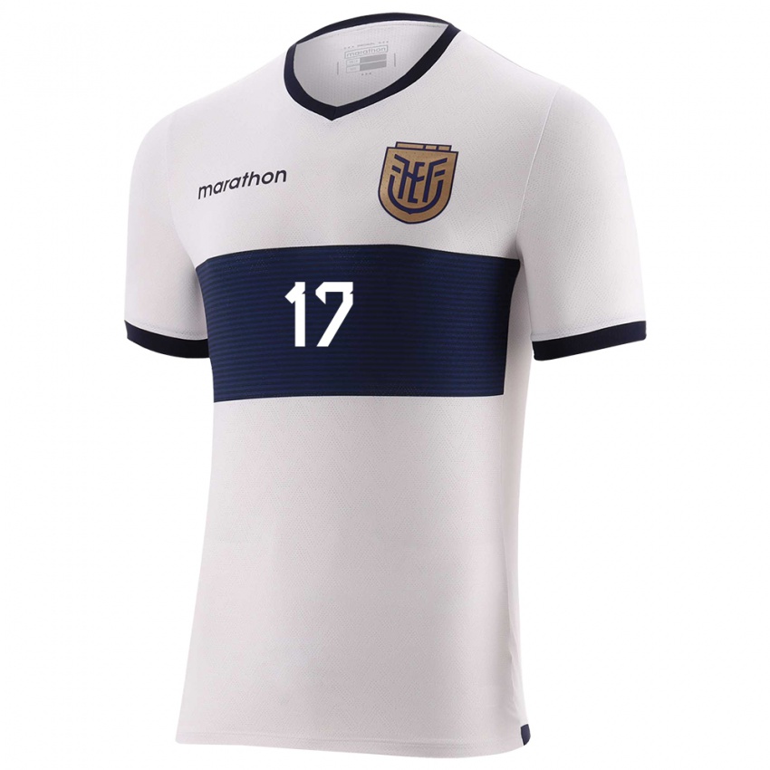 Hombre Camiseta Ecuador Angelo Preciado #17 Blanco 2ª Equipación 24-26 La Camisa México