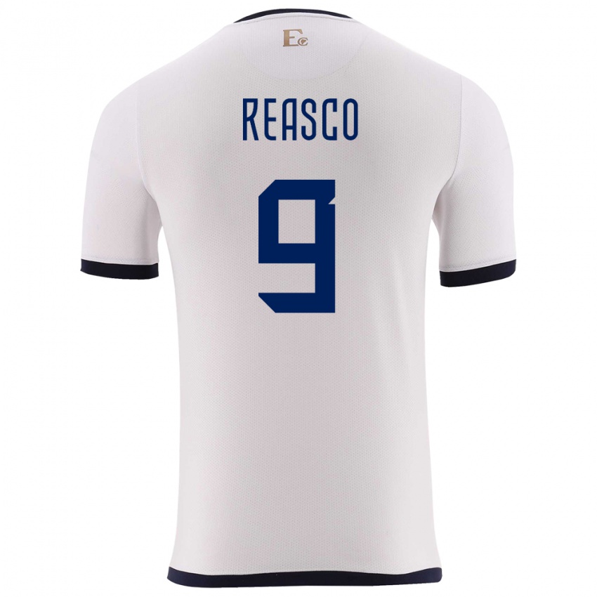 Hombre Camiseta Ecuador Djorkaeff Reasco #9 Blanco 2ª Equipación 24-26 La Camisa México