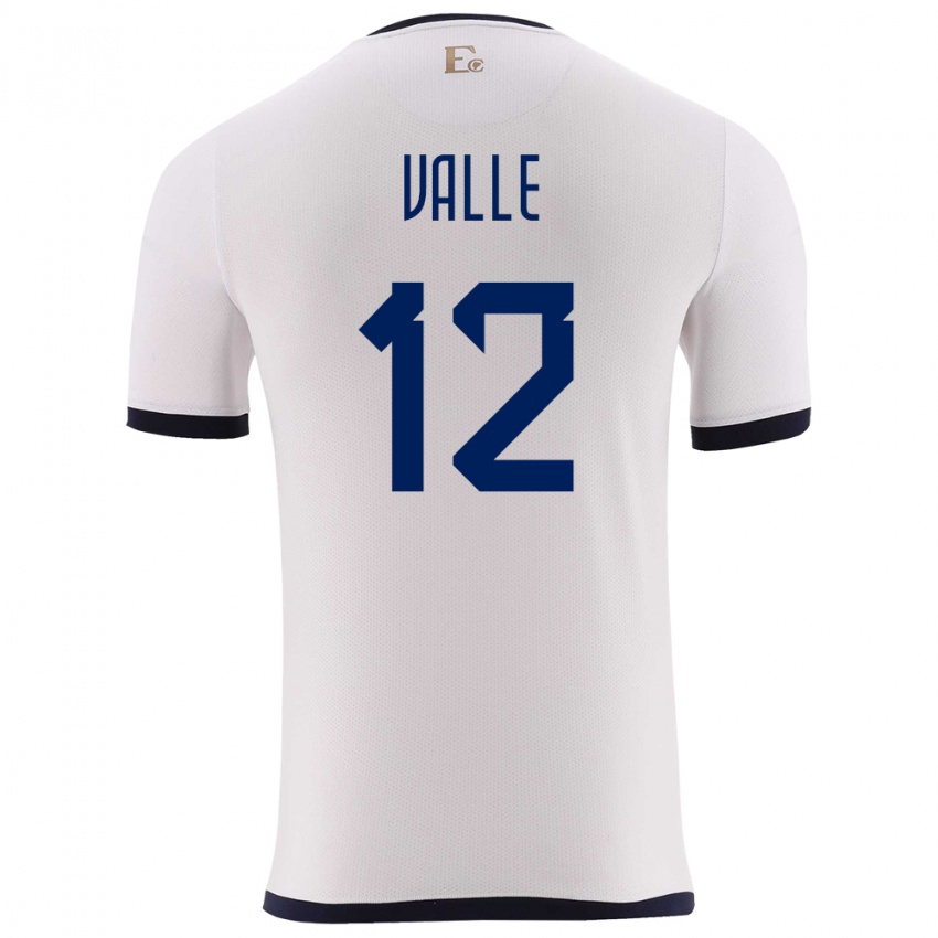 Hombre Camiseta Ecuador Gonzalo Valle #12 Blanco 2ª Equipación 24-26 La Camisa México