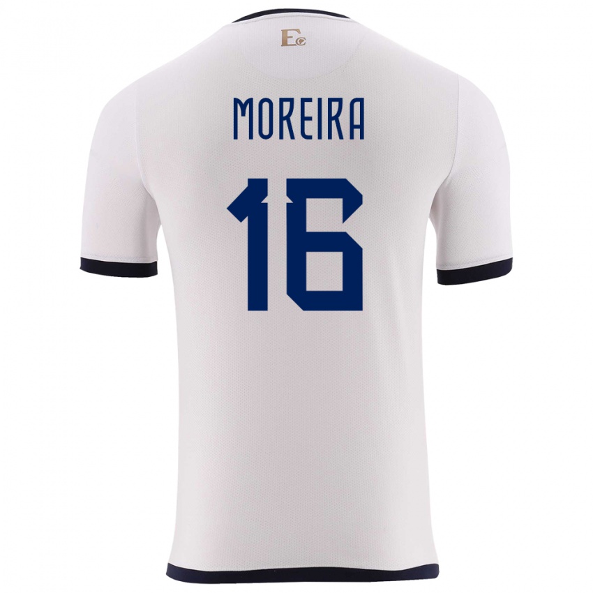 Hombre Camiseta Ecuador Ligia Moreira #16 Blanco 2ª Equipación 24-26 La Camisa México