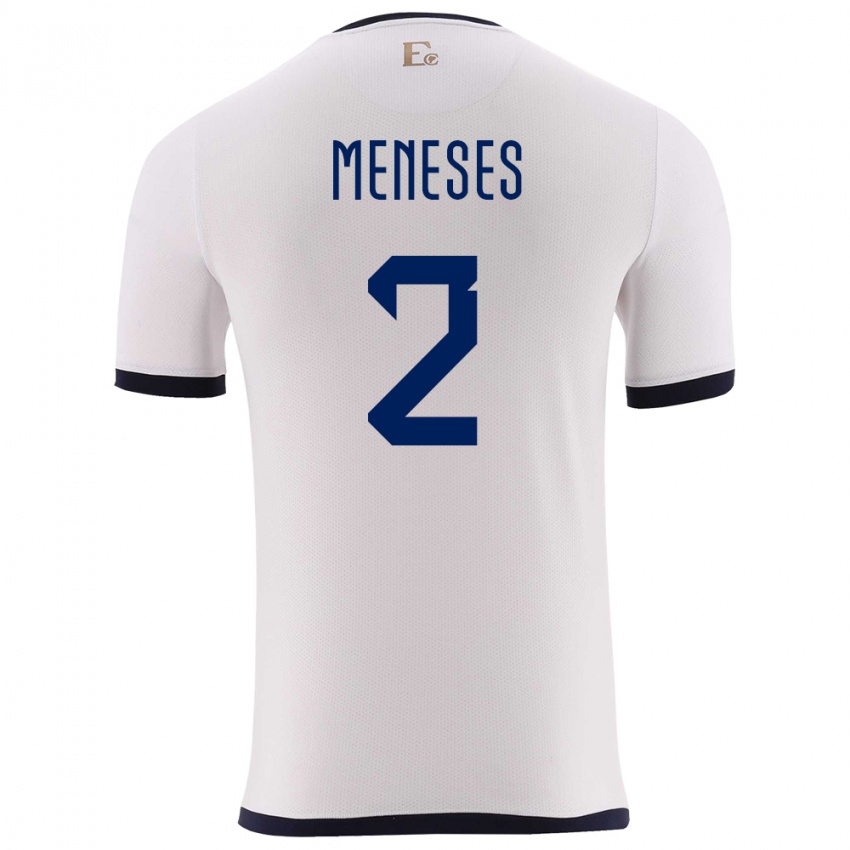 Hombre Camiseta Ecuador Randy Meneses #2 Blanco 2ª Equipación 24-26 La Camisa México