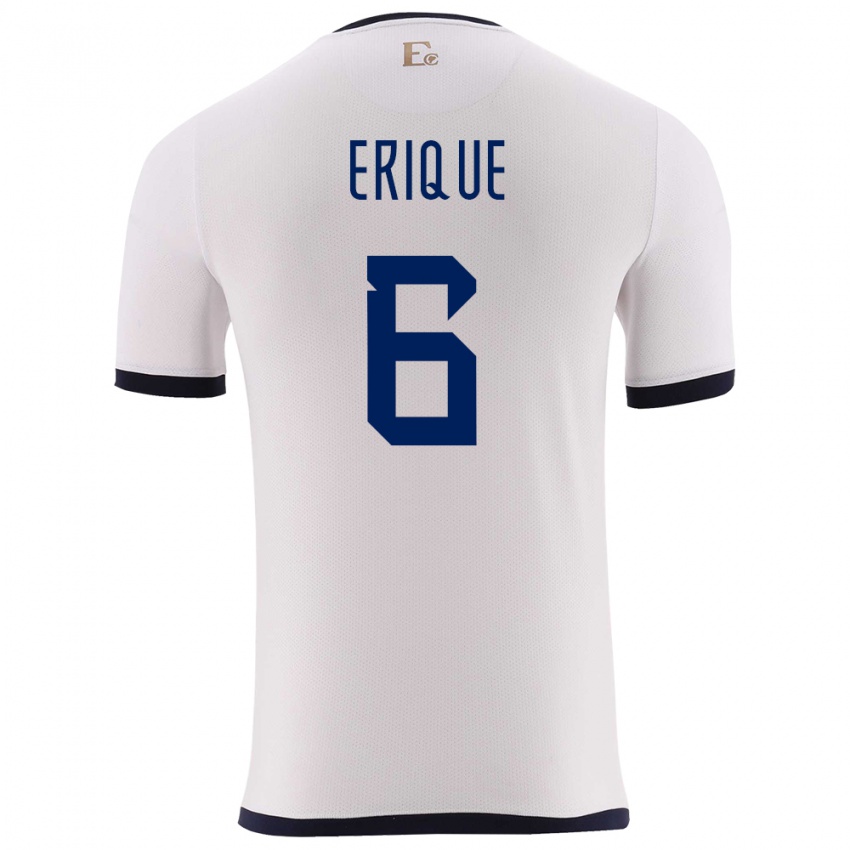 Hombre Camiseta Ecuador Yeltzin Erique #6 Blanco 2ª Equipación 24-26 La Camisa México