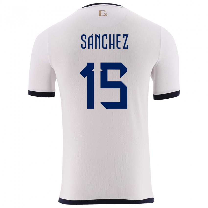 Hombre Camiseta Ecuador Juan Sanchez #15 Blanco 2ª Equipación 24-26 La Camisa México