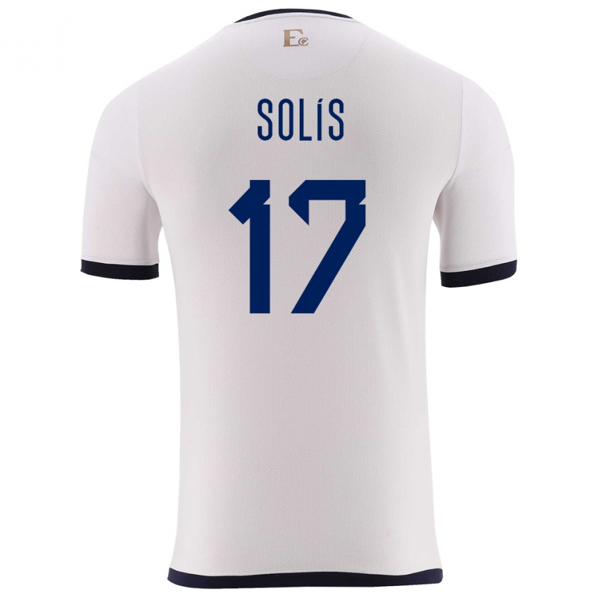 Hombre Camiseta Ecuador Mathias Solis #17 Blanco 2ª Equipación 24-26 La Camisa México