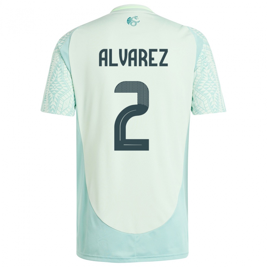 Hombre Camiseta México Kevin Alvarez #2 Lino Verde 2ª Equipación 24-26 La Camisa México