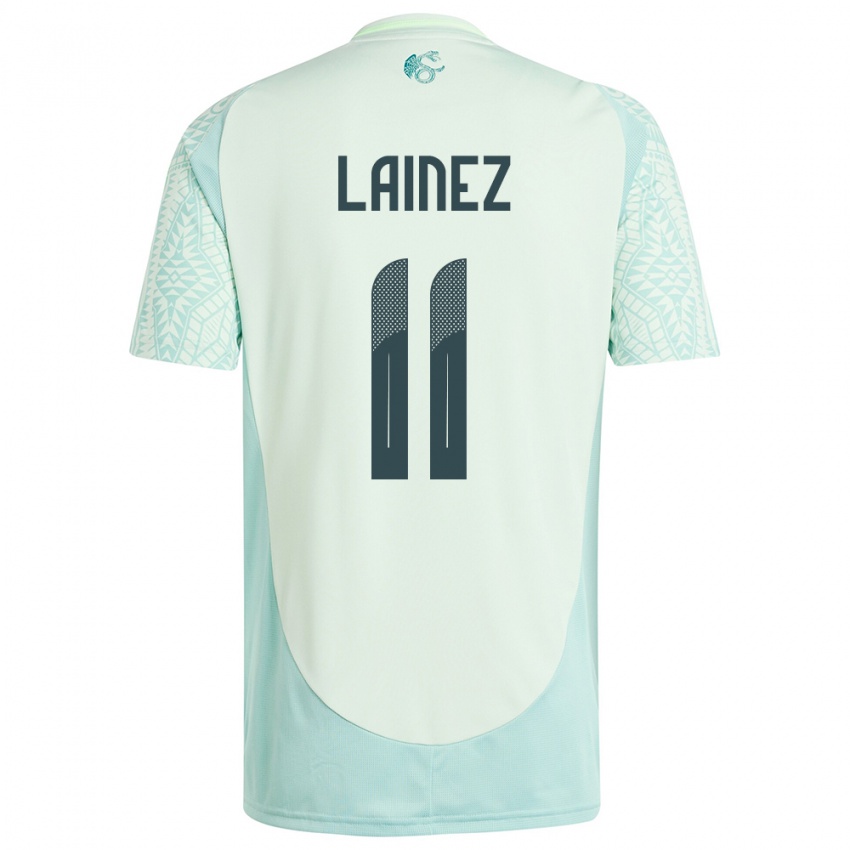 Hombre Camiseta México Diego Lainez #11 Lino Verde 2ª Equipación 24-26 La Camisa México