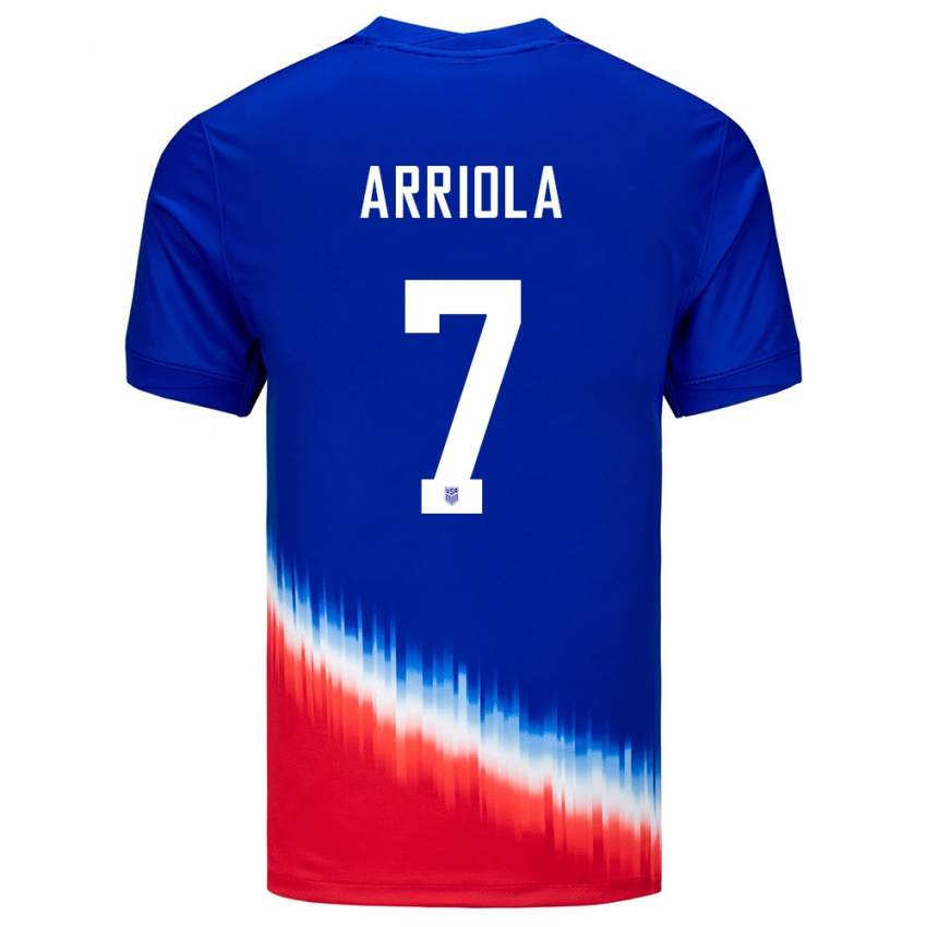 Hombre Camiseta Estados Unidos Paul Arriola #7 Azul 2ª Equipación 24-26 La Camisa México