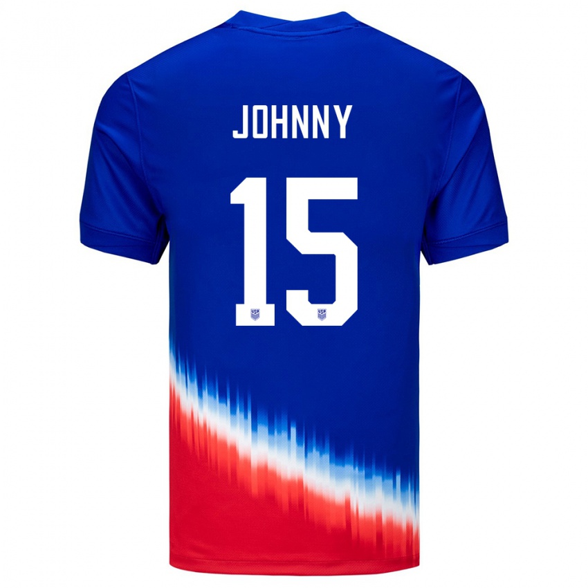 Hombre Camiseta Estados Unidos Johnny #15 Azul 2ª Equipación 24-26 La Camisa México