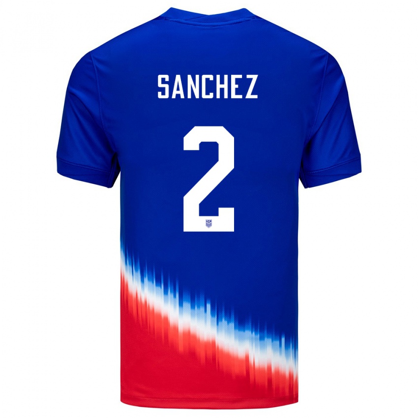 Hombre Camiseta Estados Unidos Ashley Sanchez #2 Azul 2ª Equipación 24-26 La Camisa México