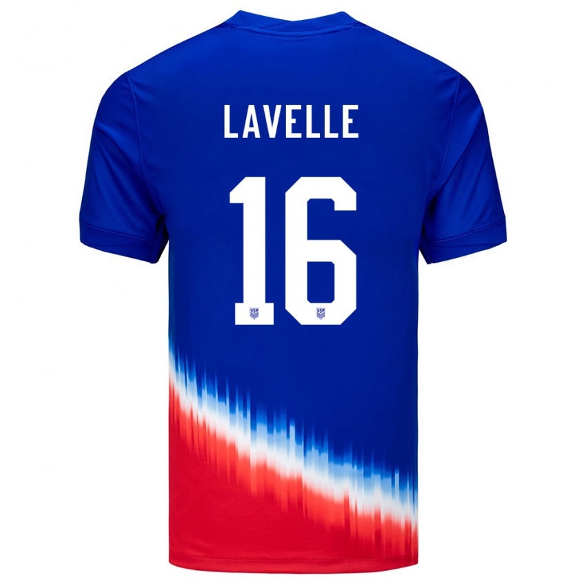 Hombre Camiseta Estados Unidos Rose Lavelle #16 Azul 2ª Equipación 24-26 La Camisa México