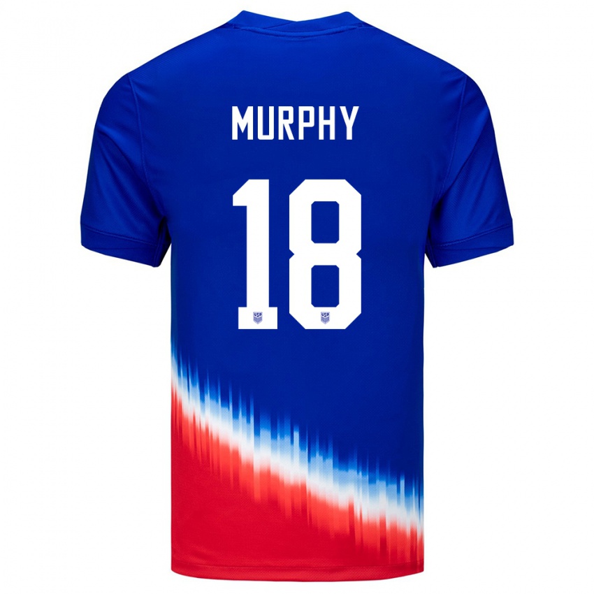 Hombre Camiseta Estados Unidos Casey Murphy #18 Azul 2ª Equipación 24-26 La Camisa México