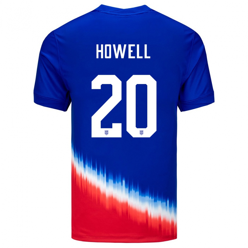 Hombre Camiseta Estados Unidos Jaelin Howell #20 Azul 2ª Equipación 24-26 La Camisa México