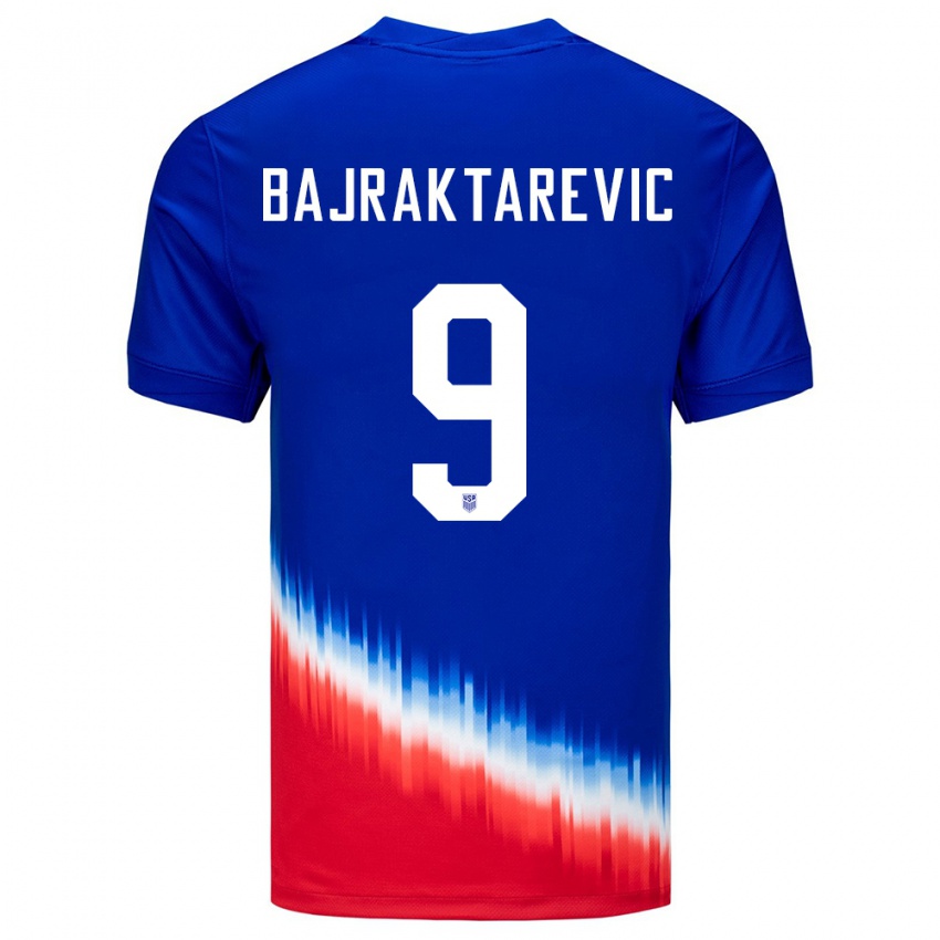 Hombre Camiseta Estados Unidos Esmir Bajraktarevic #9 Azul 2ª Equipación 24-26 La Camisa México