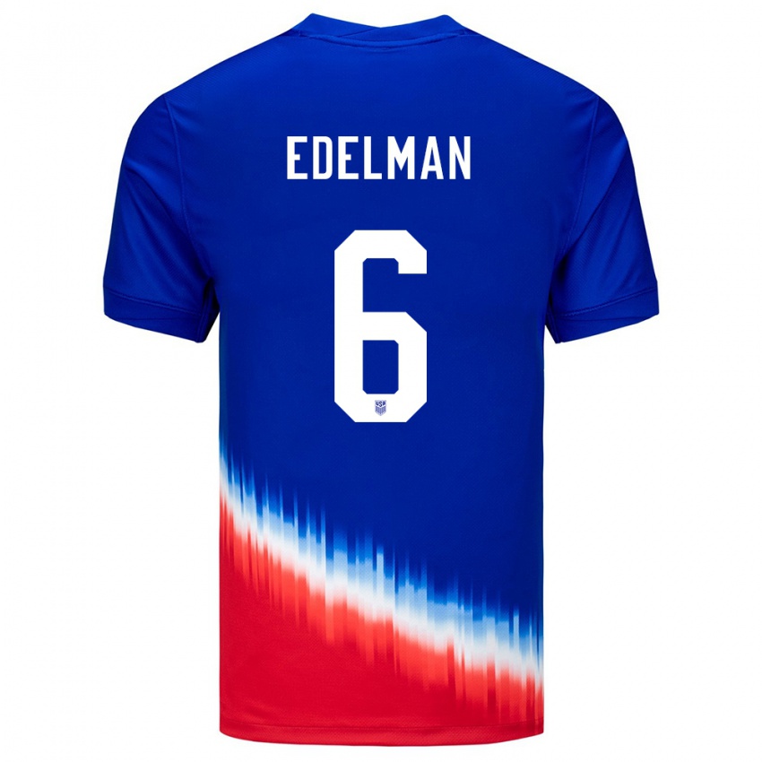 Hombre Camiseta Estados Unidos Daniel Edelman #6 Azul 2ª Equipación 24-26 La Camisa México