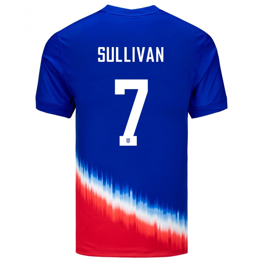 Hombre Camiseta Estados Unidos Quinn Sullivan #7 Azul 2ª Equipación 24-26 La Camisa México