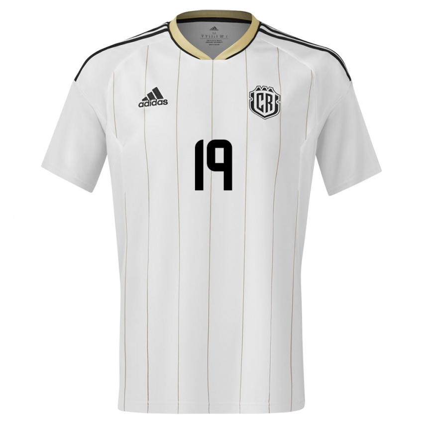 Hombre Camiseta Costa Rica Fabricio Aleman #19 Blanco 2ª Equipación 24-26 La Camisa México