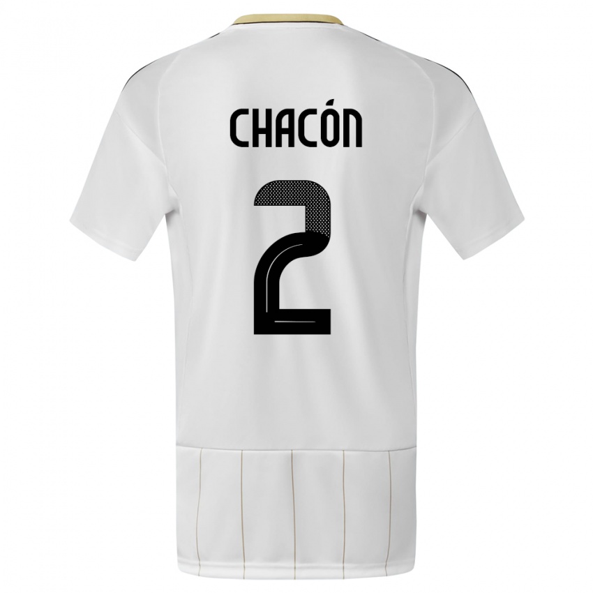 Hombre Camiseta Costa Rica Daniel Chacon #2 Blanco 2ª Equipación 24-26 La Camisa México