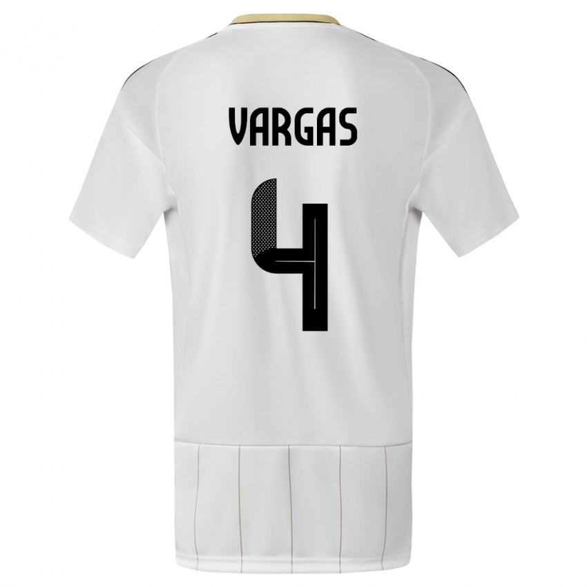 Hombre Camiseta Costa Rica Juan Pablo Vargas #4 Blanco 2ª Equipación 24-26 La Camisa México