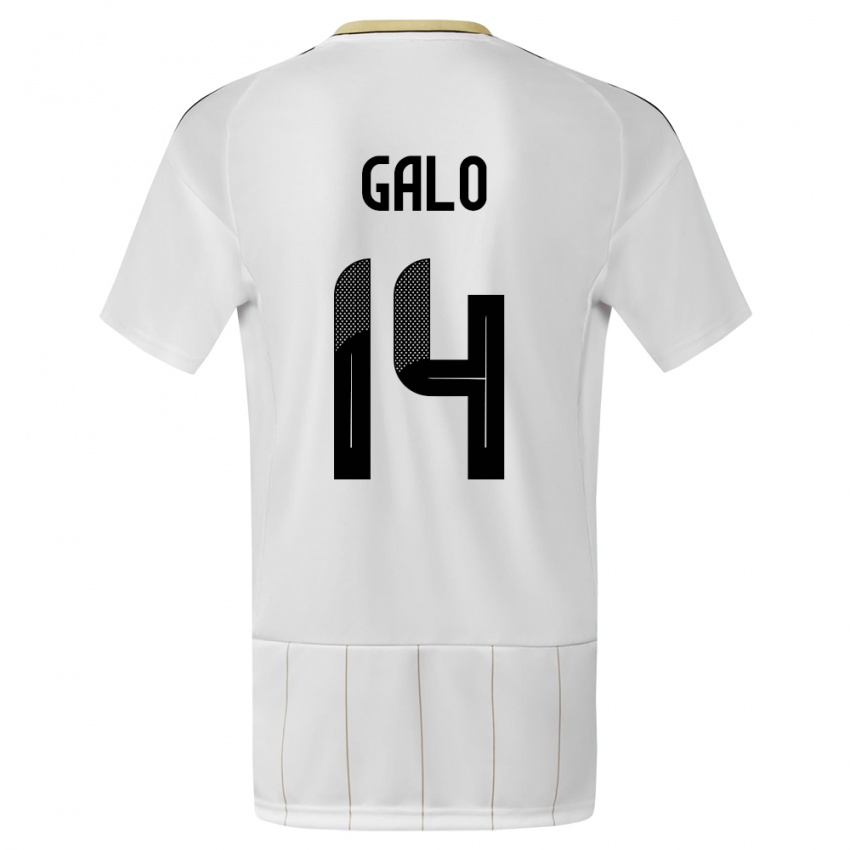 Hombre Camiseta Costa Rica Orlando Galo #14 Blanco 2ª Equipación 24-26 La Camisa México