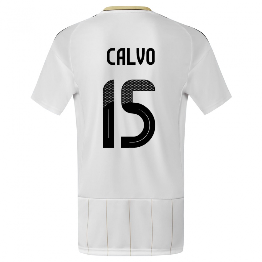 Hombre Camiseta Costa Rica Francisco Calvo #15 Blanco 2ª Equipación 24-26 La Camisa México