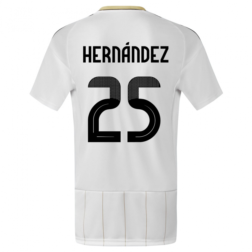 Hombre Camiseta Costa Rica Anthony Hernandez #25 Blanco 2ª Equipación 24-26 La Camisa México