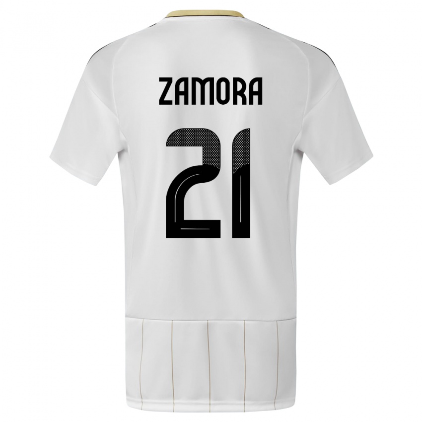 Hombre Camiseta Costa Rica Alvaro Zamora #21 Blanco 2ª Equipación 24-26 La Camisa México