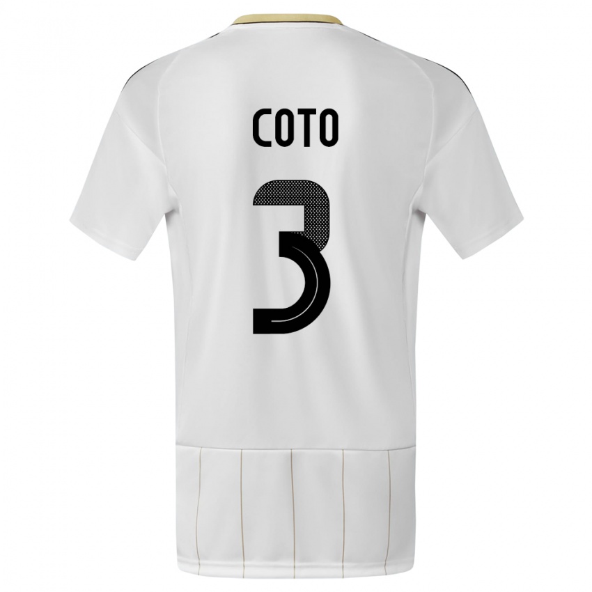 Hombre Camiseta Costa Rica Maria Coto #3 Blanco 2ª Equipación 24-26 La Camisa México