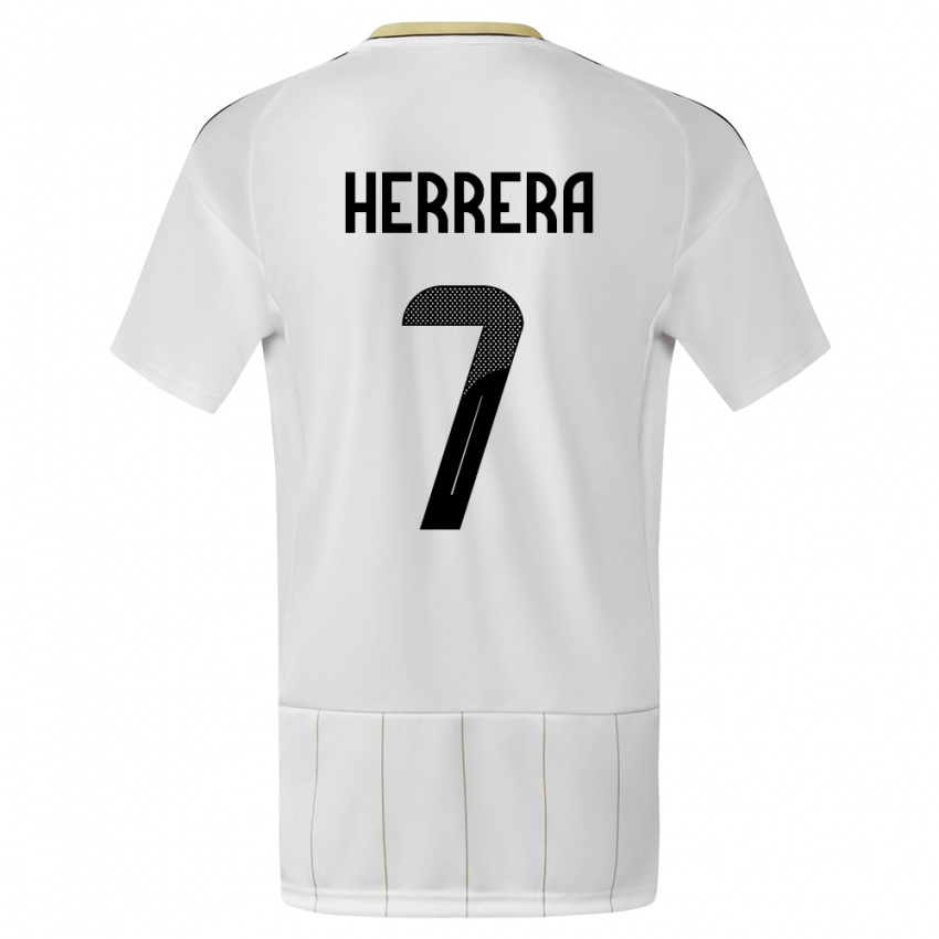 Hombre Camiseta Costa Rica Melissa Herrera #7 Blanco 2ª Equipación 24-26 La Camisa México