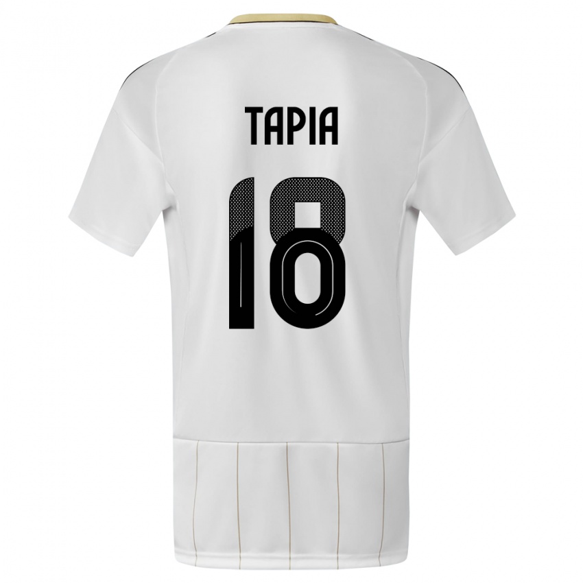 Hombre Camiseta Costa Rica Priscilla Tapia #18 Blanco 2ª Equipación 24-26 La Camisa México