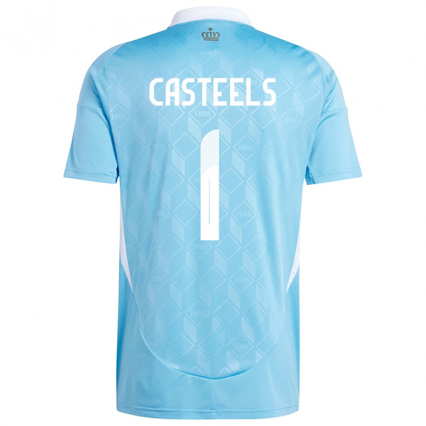 Hombre Camiseta Bélgica Koen Casteels #1 Azul 2ª Equipación 24-26 La Camisa México