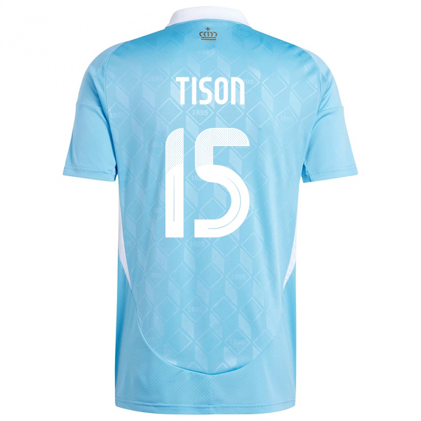 Hombre Camiseta Bélgica Charlotte Tison #15 Azul 2ª Equipación 24-26 La Camisa México
