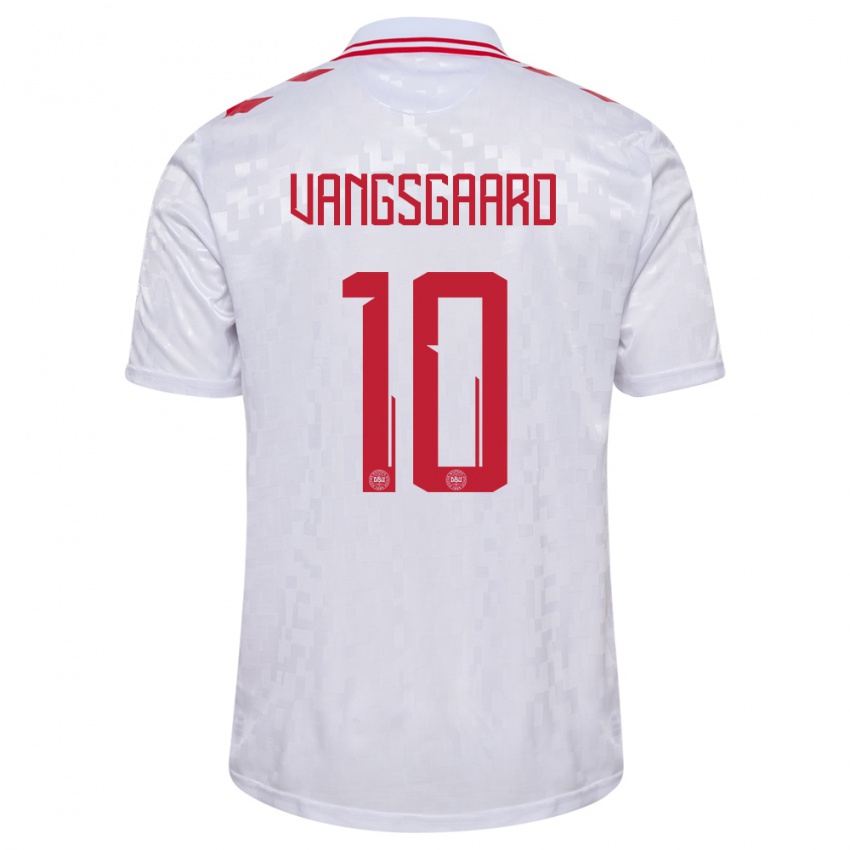 Hombre Camiseta Dinamarca Amalie Vangsgaard #10 Blanco 2ª Equipación 24-26 La Camisa México
