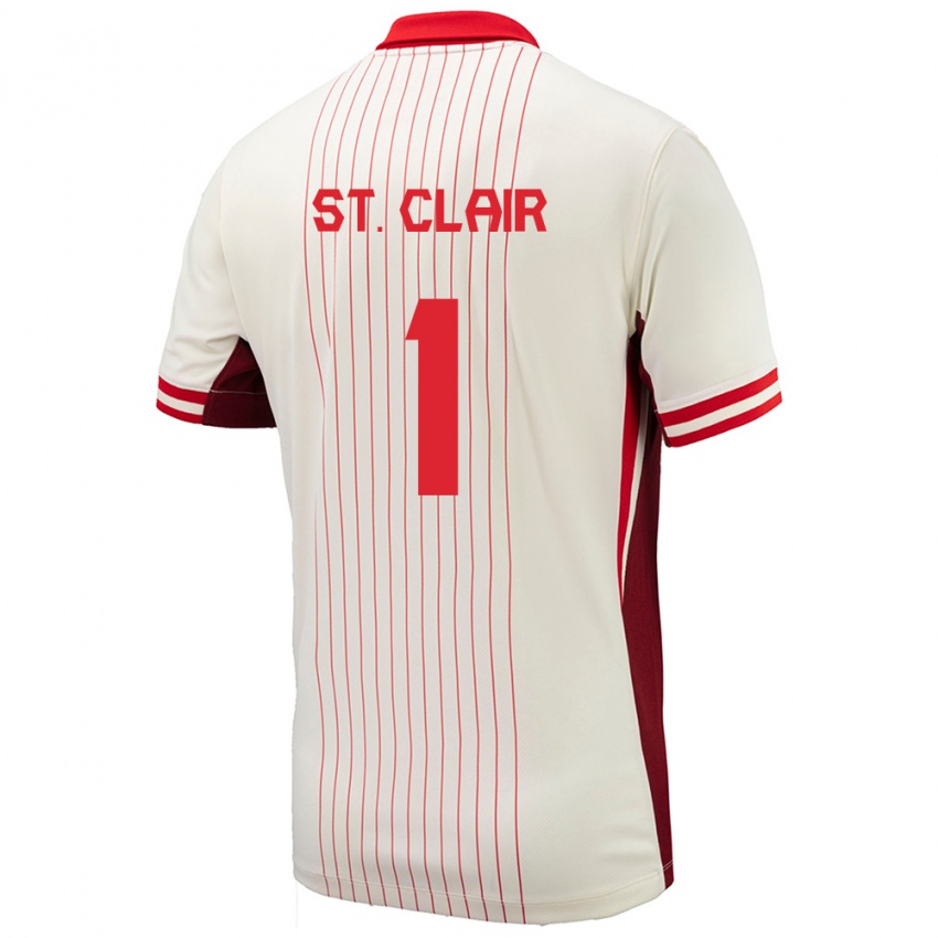 Hombre Camiseta Canadá Dayne St Clair #1 Blanco 2ª Equipación 24-26 La Camisa México