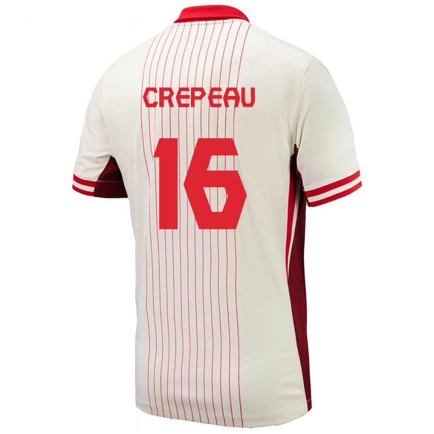 Hombre Camiseta Canadá Maxime Crepeau #16 Blanco 2ª Equipación 24-26 La Camisa México