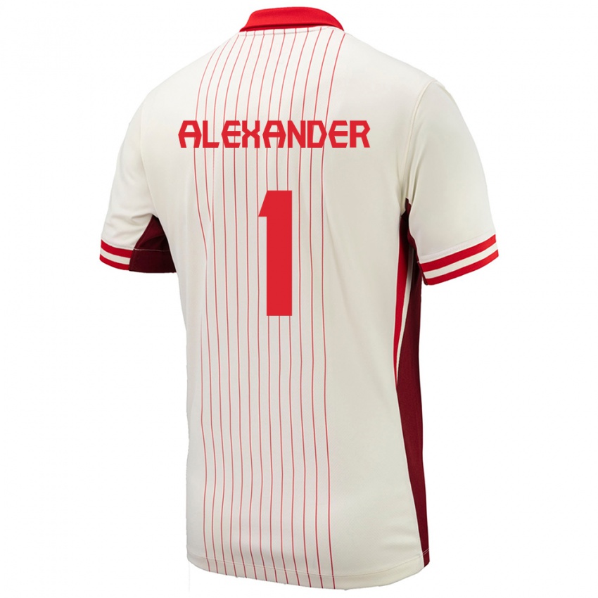 Hombre Camiseta Canadá Ben Alexander #1 Blanco 2ª Equipación 24-26 La Camisa México