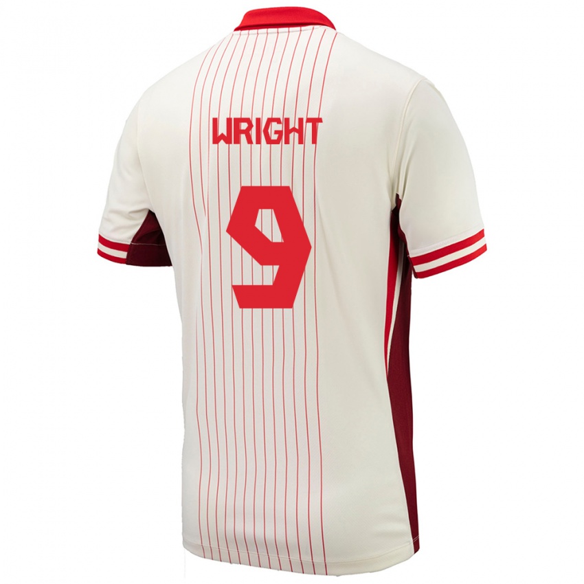 Hombre Camiseta Canadá Lowell Wright #9 Blanco 2ª Equipación 24-26 La Camisa México