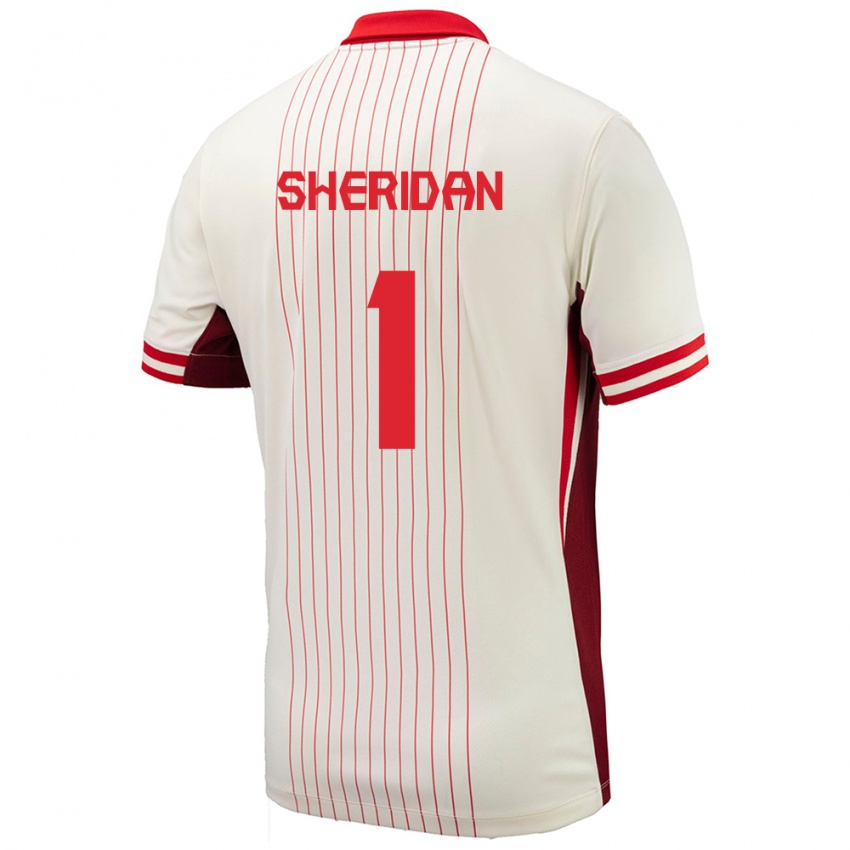 Hombre Camiseta Canadá Kailen Sheridan #1 Blanco 2ª Equipación 24-26 La Camisa México