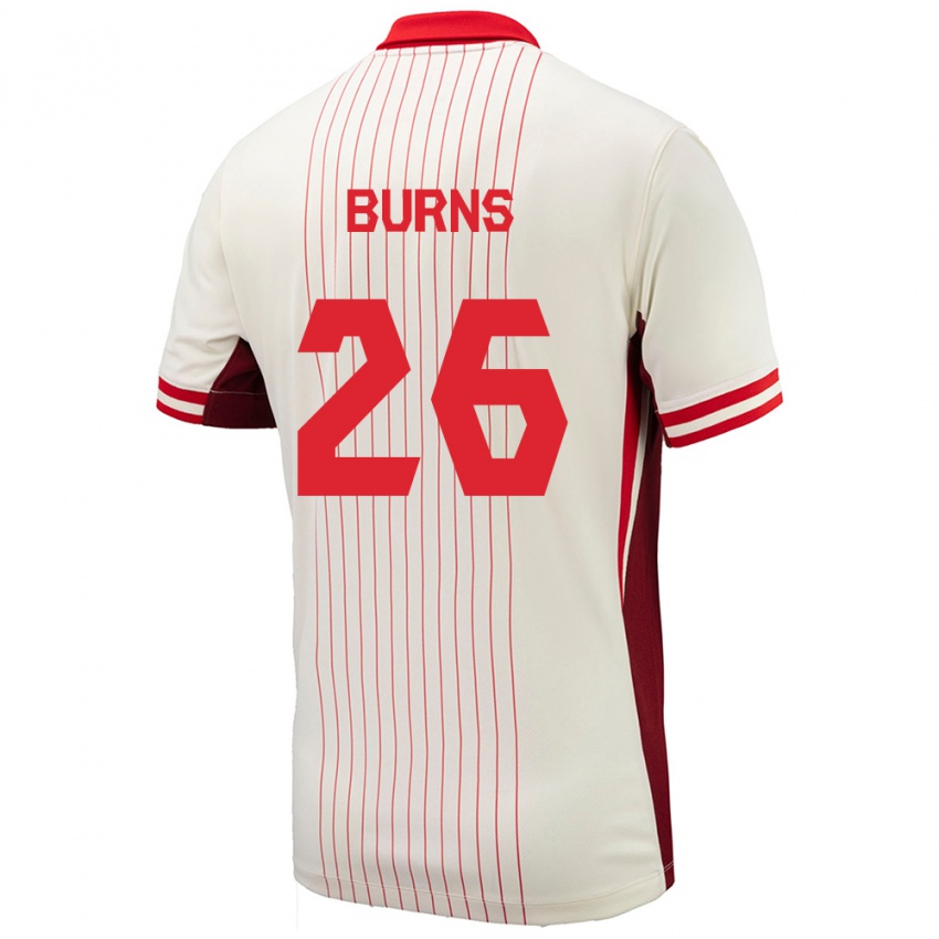 Hombre Camiseta Canadá Zoe Burns #26 Blanco 2ª Equipación 24-26 La Camisa México