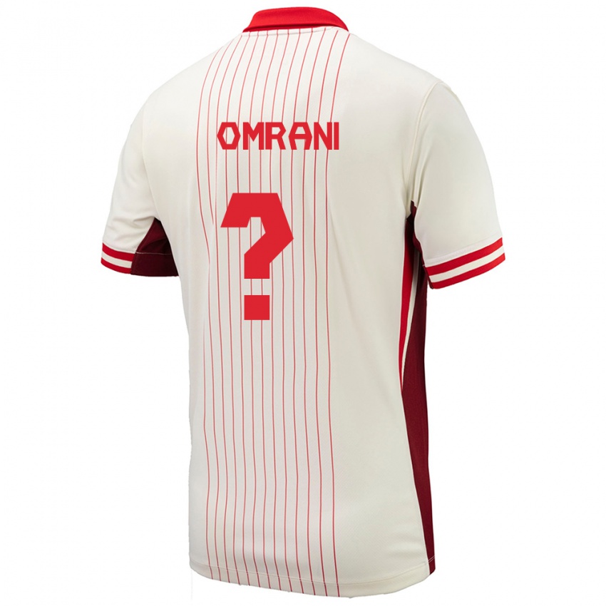 Hombre Camiseta Canadá Shyon Omrani #0 Blanco 2ª Equipación 24-26 La Camisa México