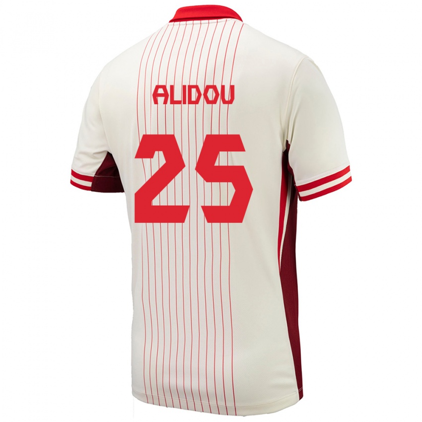 Hombre Camiseta Canadá Marie-Yasmine Alidou #25 Blanco 2ª Equipación 24-26 La Camisa México